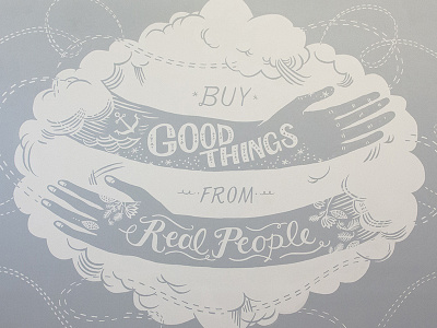 Buy Good Things From Real People etsydesignsudio lettering mural tattoo