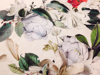 Detail of Floral Printed Fabric