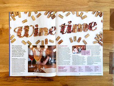 Wine Time for Time Out New York corks editorial illustration handmade tactile design typography wine