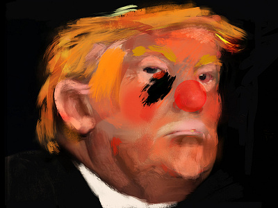 Never Trump clown drawing dump trump illustration ipad never trump poster poster design sad clown trump