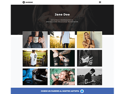 Tattoo Artist Page (Inkdome) creative tattoo ui web design