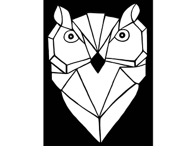 Geometric Owl Logo (Dark) 🦉 branding concept creative dark design illustration illustrator logo minimal owl owl logo procreate