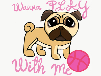 Dribbble Invite Giveaway! (Cute Pug)