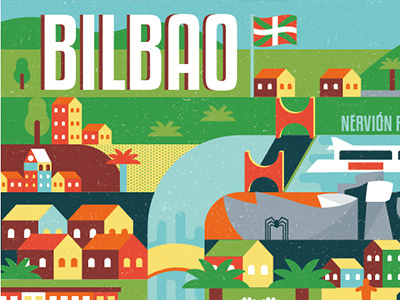 Bilbao Map Illustratioin 1/4 basque region bilbao design freelance graphic design illustration map