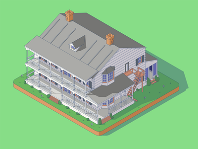 Gump's home forrestgump home house icon illustration illustrator isometric line linear vector