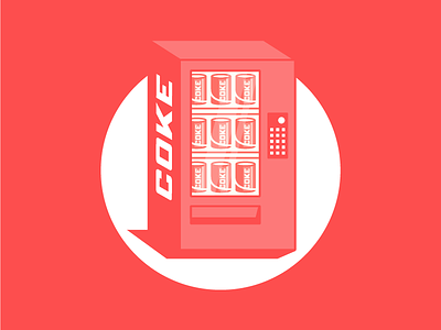 Coke coke illustration linear machine red vector vending