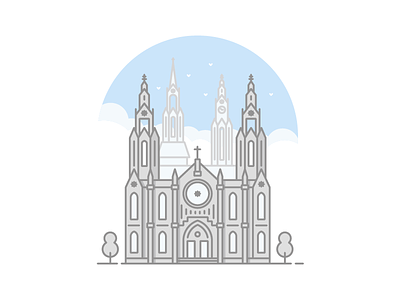 Church adobe church illustration line simetric vector