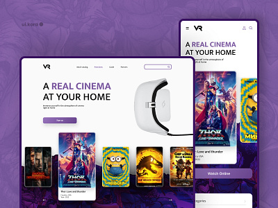 VR online cinema website application branding design e commerce figma graphic design illustration logo ui vector