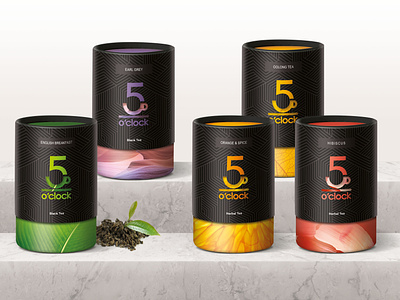 5 0'clock tea packaging branding design graphic design packaging design