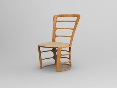 Wood chair 3d design graphic design