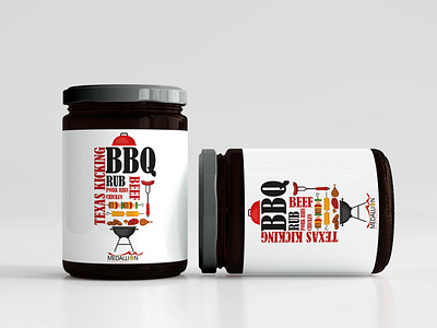 Modern BBQ Rub Jar Design 🍗 barbecue barbecue label barbecue label design barbecue sauce bbq bbq rub bbq sauce design eye catching label graphic design label design minimal minimal label modern modern design modern label packaging