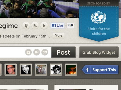 New UI for CrowdVoice.org avatars crowdvoice post social media sponsor