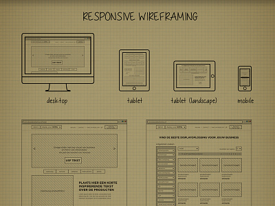 Responsive wireframing box desktop mobile responsive samsung tablet ui ux webdesign website wireframe