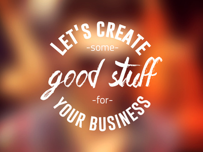 Let's create some good stuff
