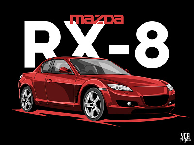 Mazda RX-8 Car Illustration automotive car drawing car illustration car t shirt cars mazda mazda rx 8 rx 8