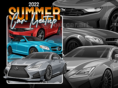 2022 Summer Car Meetup art automotive car drawing car illustration cars