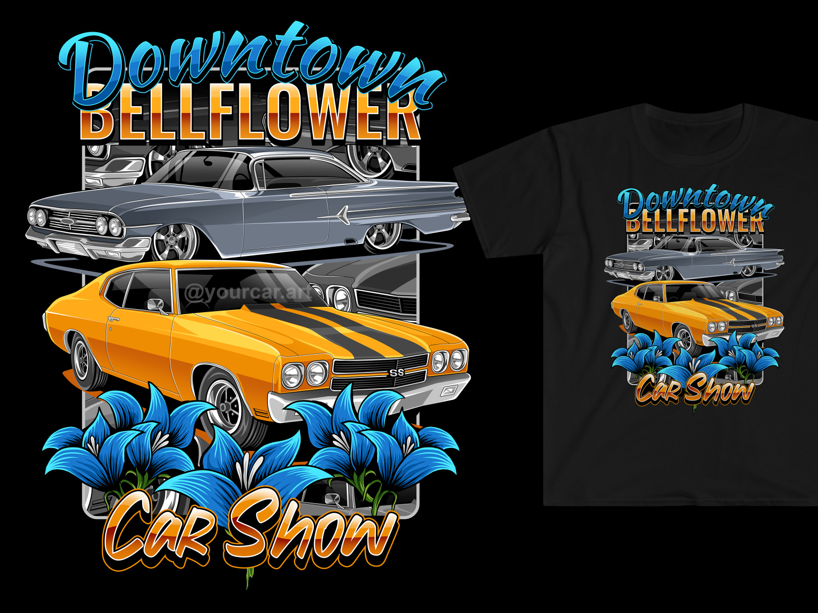 Downtown Bellflower, California Car Show by YCA Projects on Dribbble