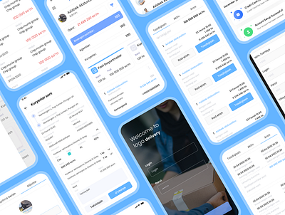 Delivery app blue delivery mobile system ui ux