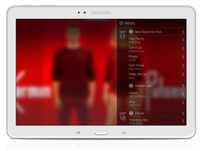 Samsung Milk Music - Tablet App (History)
