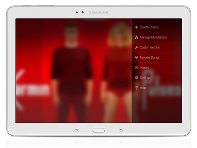 Samsung Milk Music - Tablet App (Menu)
