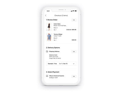 Macy's App Redesign - Checkout app checkout design design management e commerce experience design information architecture interaction design mobile mobile apps product design redesign retail service design ui user experience user interface ux ux design visual design