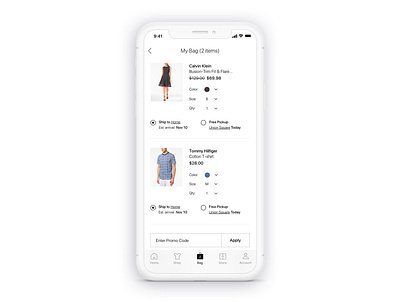 Macy's App Redesign - Bag app bag design design management e commerce experience design information architecture interaction design mobile mobile apps product design redesign retail service design ui user experience user interface ux ux design visual design