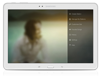 Samsung Milk Music - Tablet App (Menu)