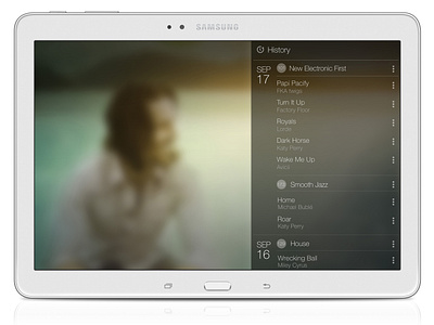 Samsung Milk Music - Tablet App (History)