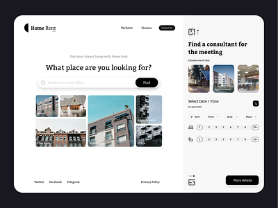 Real Estate - Web Design apartament clean clean design clean ui fonts home home page hotel office real estate rent rent home ui ux web design web ui