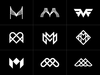 Letter M Monogram Logo Design Collection Set Modern and Classic