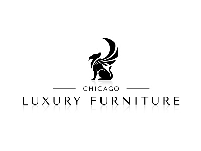 Chicago Luxury Furniture Griffin Logo Design Symbol with Wings beak branding chicago classy eagle elegant furniture griffin identity lion logo logo design lux luxury minimal panter panter vision royal wealth wings