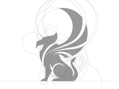 Griffin Logo Design Golden Ratio Grid Process