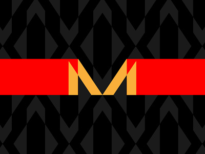 M Lettermark with Background Pattern abstract background branding elegant fashion gold identity letter m logo logo design lux luxury luxury logo modern panter panter vision pattern red stripe type