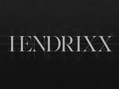 HENDRIXX Rose Typography Grid branding feminine grid guides identity logo logo design lux luxury minimal panter panter vision serif type type art typeface typo typography typography art typography logo