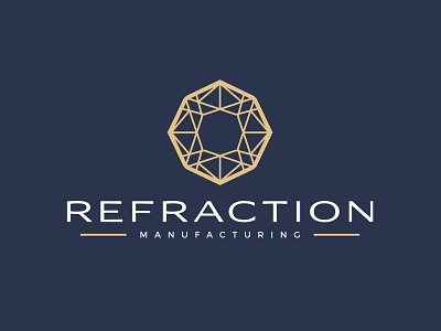 Refraction Manufacturing Logo carat crystal diamond diamond logo expensive facet gem gemstone jewel jewelry jewelry logo lux luxury pantervision reflection rich ring royal stone wealth