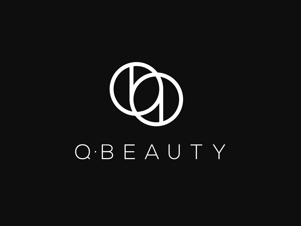 q beauty black and white feminine logo