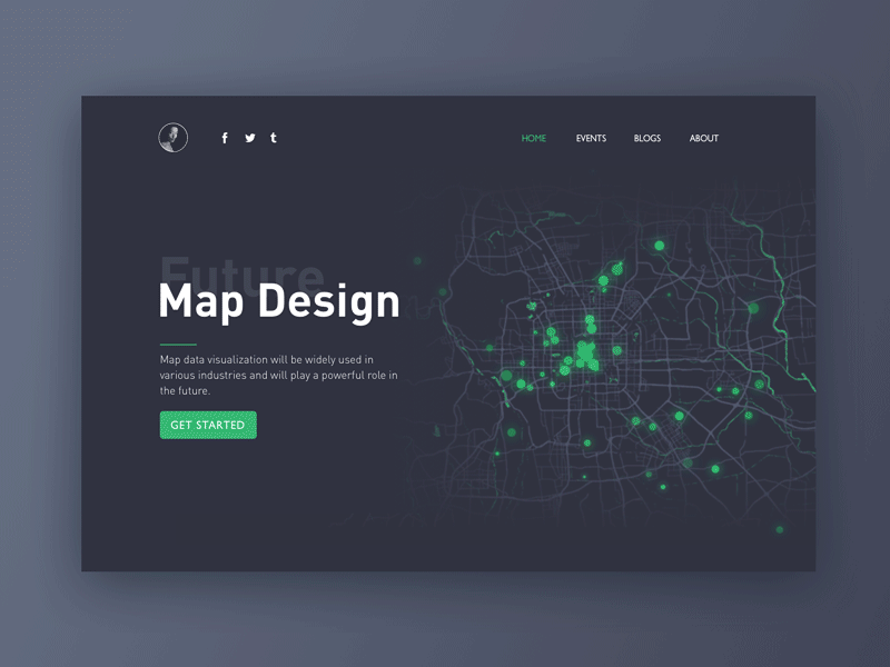 Map visualization data data location， landing page map web