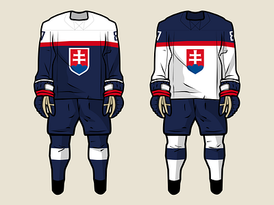 IIHF Jerseys - Slovakia championship cup flat hockey ice illustration jersey nhl republic slovak slovakia world