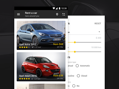 Smilecar - Android app design app clean color design flat icon ios minimal simple ui ux vector