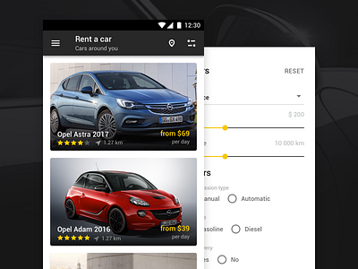 Smilecar - Android app design