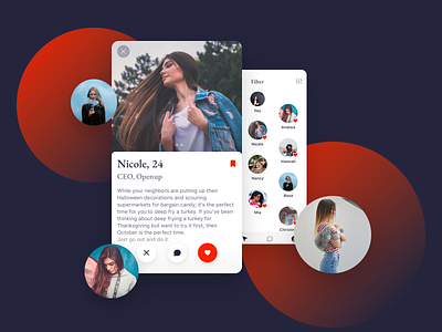 "Open Dating" App - Discover app clean dashboard design flat freebie illustration iphone minimal uber web website