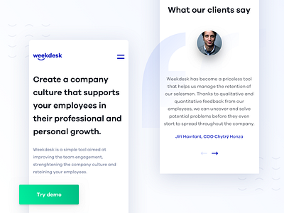 WeekDesk - Mobile Landing Page