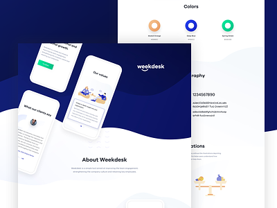 Weekdesk - Web Design & Brand Case Study branding clean color design flat illustration minimal typography ui vector web website