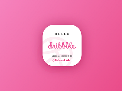 Hello Dribbble! cards colors creative design dribble fantastic funny gallery happy poster thanks theme