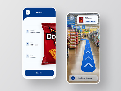 Convenience Store AR 2019 trends ar augmented reality blue clean clean app design clean interface convenience store creative dailyui direction ecommerce app gradient ios ios app maps store ui ux walmart
