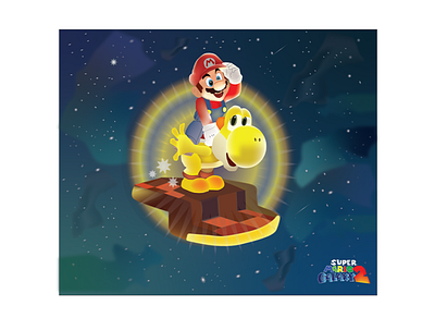 Super Mario Galaxy adobe design graphic design illustration mario replication vector