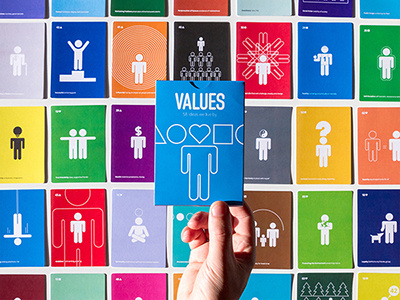Values: 58 Ideas we live by cards color colourful deck graphic ideas kickstarter love minimal simple values