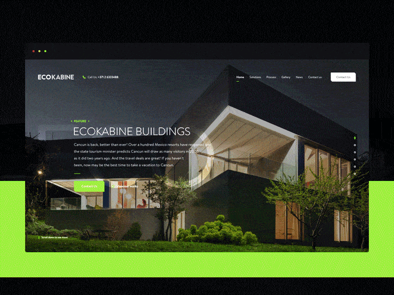 Design concept animation clean design green house landing minimalism modern simple ui ux web web design website