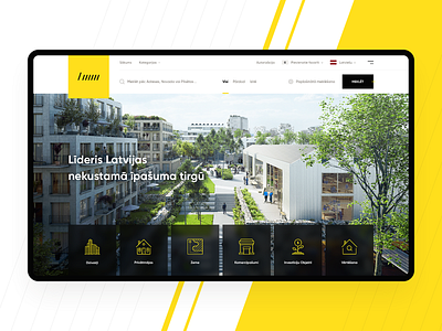 Real Estate site Concept clean design flat landing landing page modern real estate realestate simple ui ux web web design website yellow