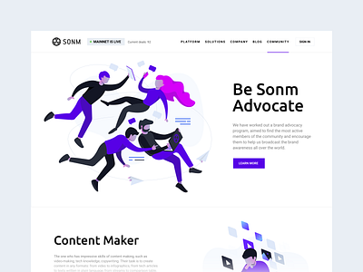 Sonm Community community content design fly illustration people team vector